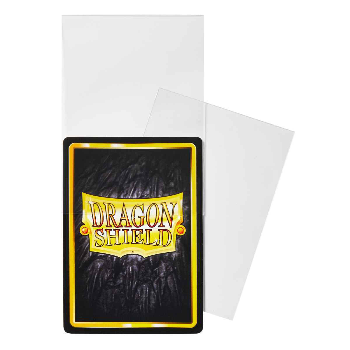 A clear Dragon Shield toploading perfect fit card sleeve. Brand: Dragon Shield, Item: Clear - Toploading Perfect Fit Sleeves.