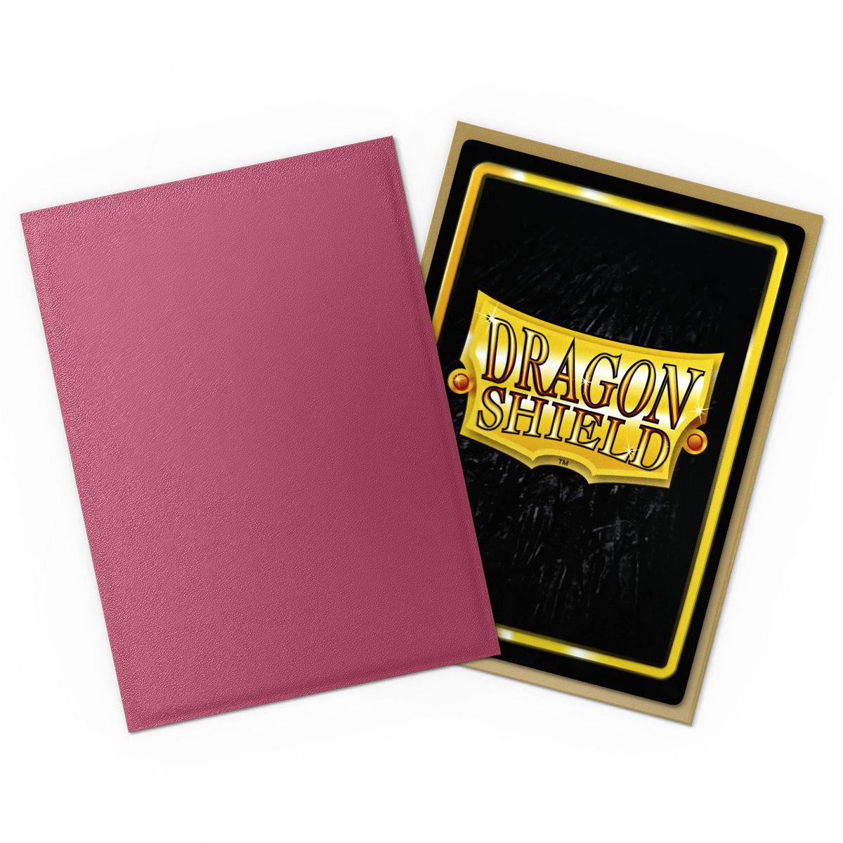 A Pomegranate & Gold Matte Dual Sleeve. Brand: Dragon Shield, Item: Matte Dual Sleeves.