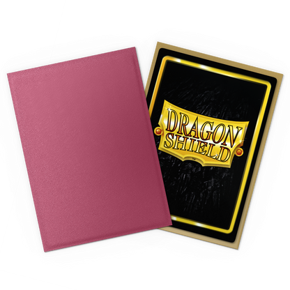 A Pomegranate & Gold Matte Dual Sleeve. Brand: Dragon Shield, Item: Matte Dual Sleeves.
