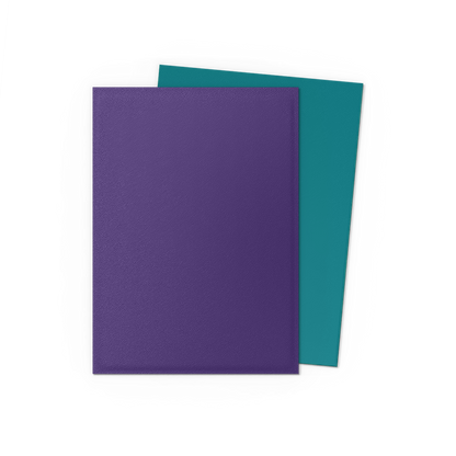 A purple and teal matte dual sleeve set. Brand: Soul & Petrol, Item: Matte Dual Sleeves.