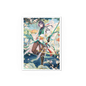A Jin: Fate Defiant Matte Art Sleeve featuring a male anime character with dark hair and a green and white outfit, holding a staff, surrounded by cherry blossoms and a serene landscape. Brand: Grand Archive, Item: Jin: Fate Defiant - Matte Art Sleeves.
