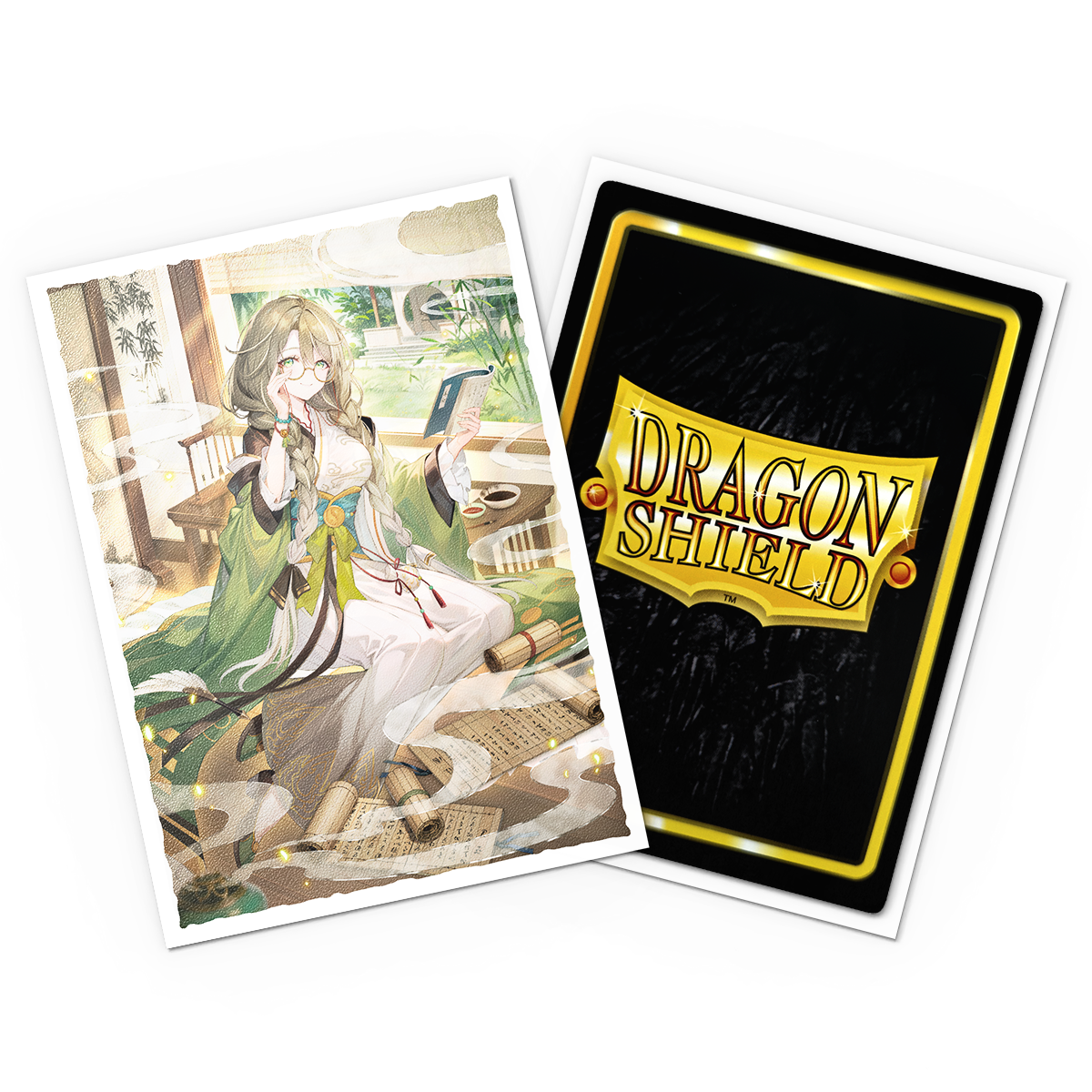 A matte art card sleeve featuring the character Kongming: Wayward Maven from Grand Archive. Brand: Dragon Shield.