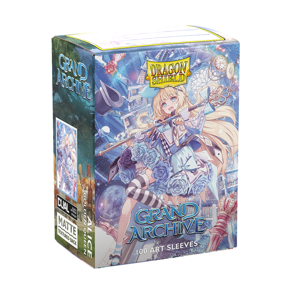 A Matte Dual Art Sleeve Deck Box featuring Alice Orleane from Grand Archive. Brand: Dragon Shield, Item: Grand Archive - Alice Orleane - Matte Dual Art Sleeves.