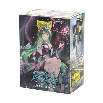 A matte dual art sleeve box featuring Ariel, Archangel of Natura. Brand: Dragon Shield, Item: Grand Archive - Ariel, Archangel of Natura - Matte Dual Art Sleeves.