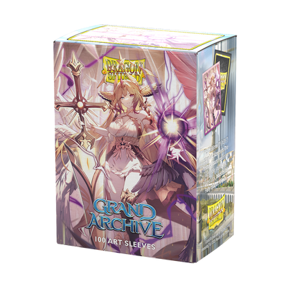 A matte dual art deck box featuring Haniel, Archangel of Spectra. Brand: Dragon Shield, Item: Grand Archive - Haniel, Archangel of Spectra - Matte Dual Art Sleeves.