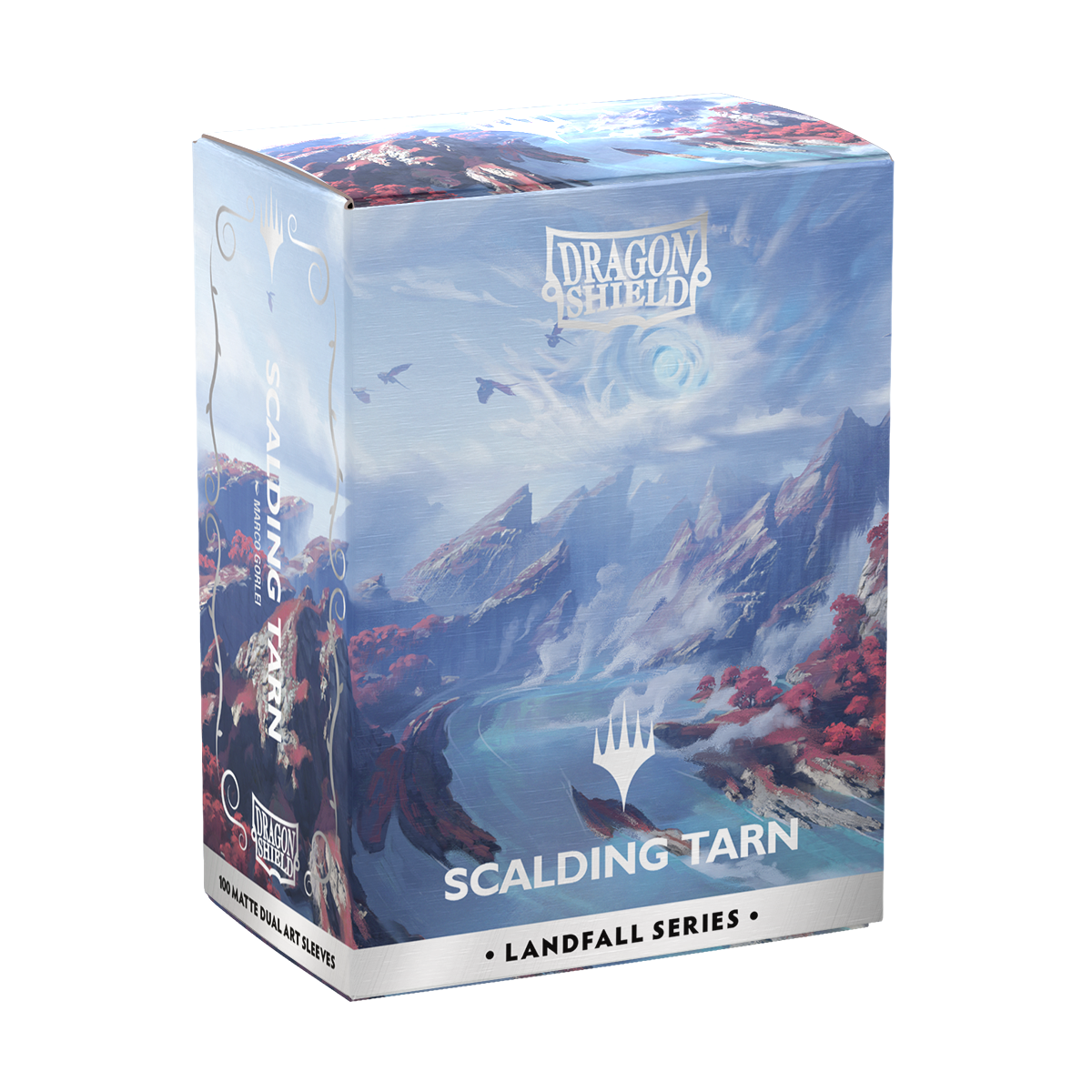 A Matte Dual Art Sleeves deck box for Scalding Tarn. Brand: Dragon Shield, Item: Landfall Series.