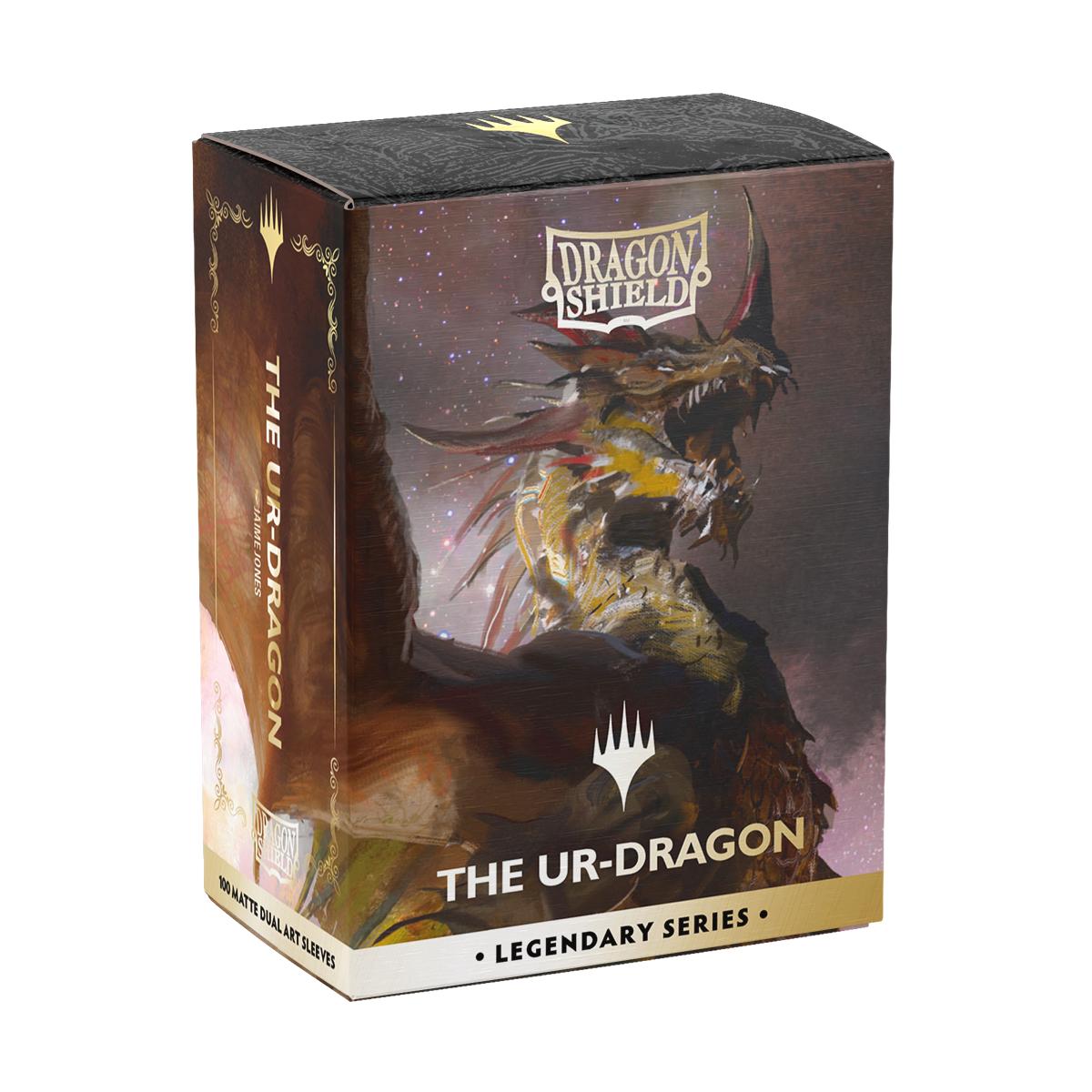 A matte dual art sleeve box featuring The Ur-Dragon artwork. Brand: Dragon Shield, Item: Legendary Series - The Ur-Dragon - Matte Dual Art Sleeves.