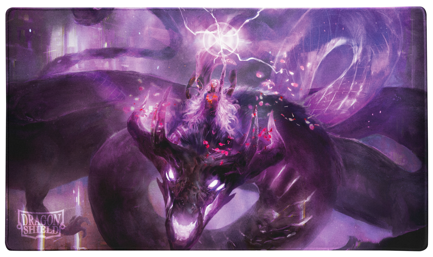 A purple Dragon Shield TCG Playmat featuring the Sakura Ally artwork. Brand: Dragon Shield, Item: Sakura Ally - TCG Playmat.