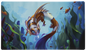 A Cinderfin TCG Playmat from Dragon Shield featuring a dragon-like fish with orange and white stripes swimming in a coral reef.
