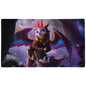 A fantasy art TCG Playmat featuring a Dragowlis creature with owl and dragon features, sitting on a branch next to a nest of eggs. Brand: Dragon Shield (Dev), Item: The Dragowlis - TCG Playmat.