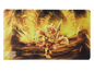 A fiery Dragon Shield TCG Playmat featuring Dorna Transformed.
