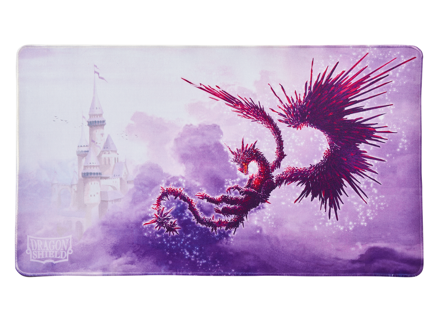 A purple and red dragon TCG playmat. Brand: Dragon Shield (Dev), Item: Racan - TCG Playmat.