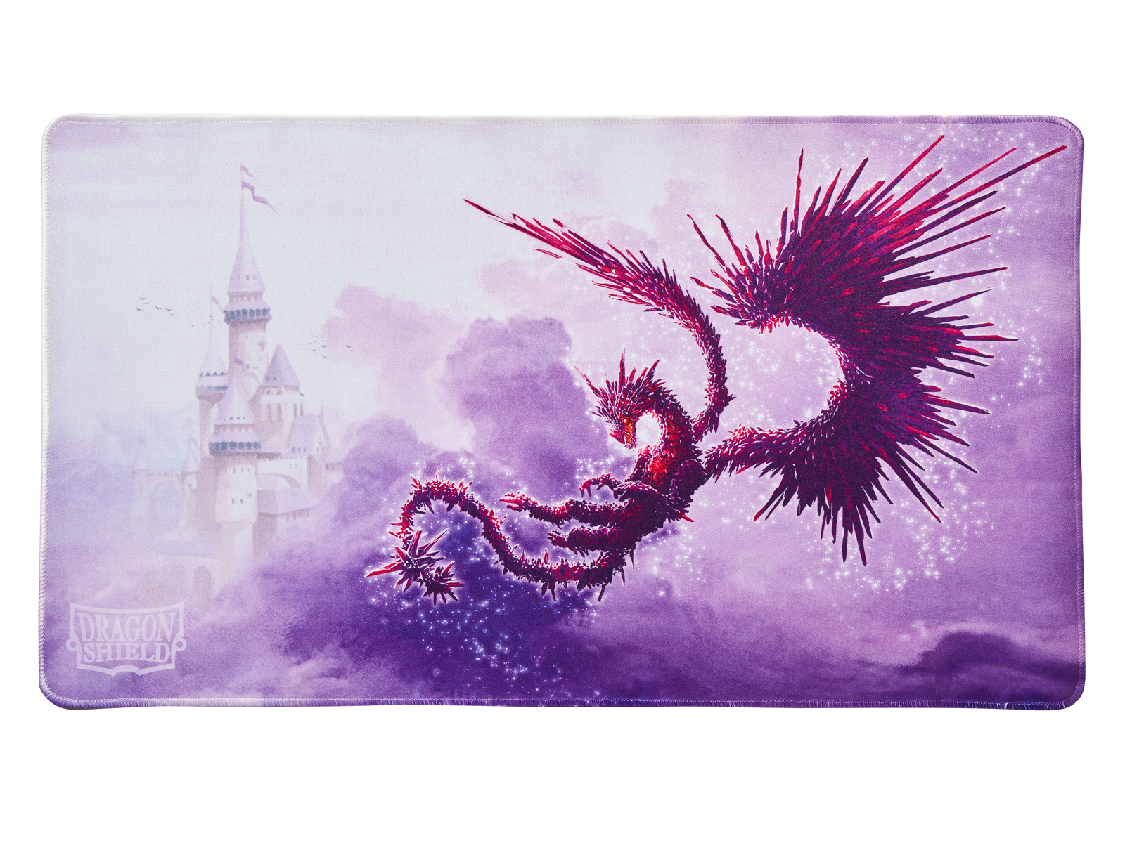 A purple and red dragon TCG playmat. Brand: Dragon Shield (Dev), Item: Racan - TCG Playmat.