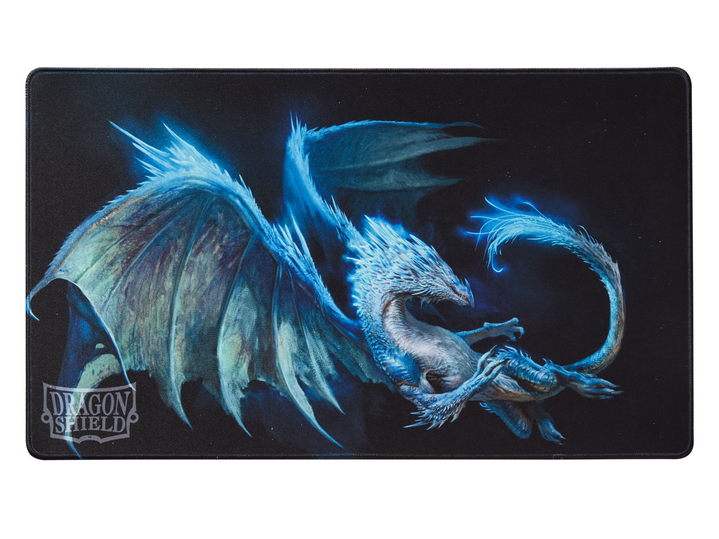 A blue ice dragon TCG playmat. Brand: Dragon Shield, Item: Botan - TCG Playmat.