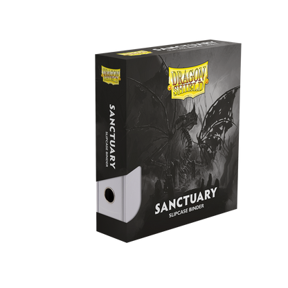 A white Sanctuary Slipcase Binder. Brand: Dragon Shield, Item: Sanctuary Slipcase Binder