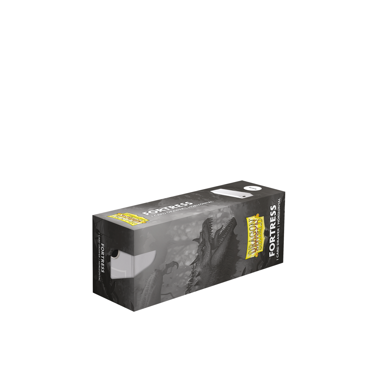 A white Dragon Shield Fortress 1-Card Drawer. Brand: Dragon Shield, Item: Fortress - 1-Card Drawer - White.