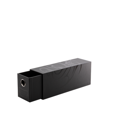 A Black Fortress 1-Card Drawer Deck Box. Brand: Fortress, Item: 1-Card Drawer - Black.
