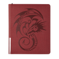 A Blood Red Card Codex Zipster Binder with a Dragon design. Brand: Dragon Shield (Dev), Item: Card Codex Zipster Binder - Regular - Blood Red.