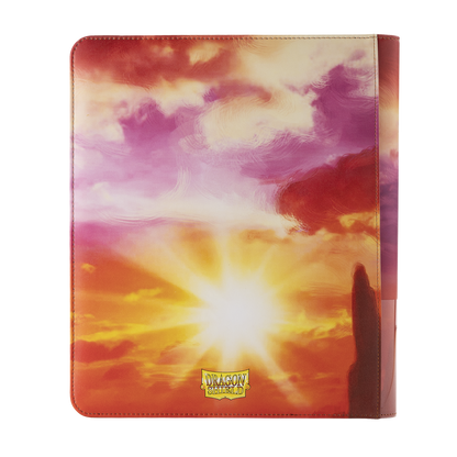 A vibrant sunset-themed Dragon Shield Card Codex Zipster Binder. Brand: Dragon Shield, Item: Wood Dragon 2024 - Card Codex Zipster Binder - Regular.