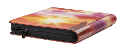 A sunset-themed Card Codex Zipster Binder. Brand: Dragon Shield, Item: Wood Dragon 2024 - Card Codex Zipster Binder - Regular.