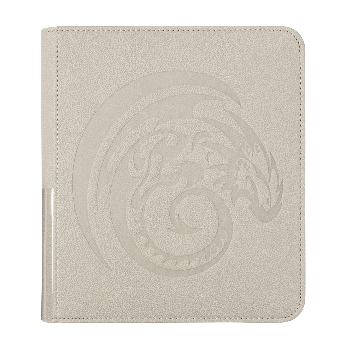 A light grey Card Codex Zipster Binder. Brand: Dragon Shield, Item: Card Codex Zipster Binder - Small - Ashen White.