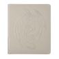 A light grey Card Codex Portfolio 360 with a dragon design. Brand: Dragon Shield (Dev), Item: Card Codex Portfolio 360 - Ashen White.