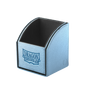 A light blue and black Dragon Shield Nest 100 deck box.