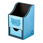A light blue and black Dragon Shield Nest +100 deck box. Brand: Dragon Shield, Item: Nest +100 - Blue/Black.