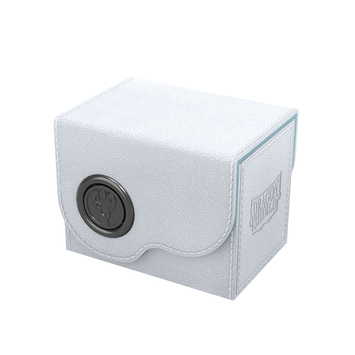 A White & Aqua Dragon Box 80+ Deck Box. Brand: Dragon Shield, Item: Dragon Box 80+ White & Aqua.