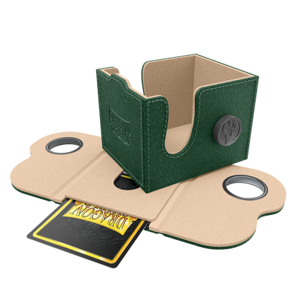 A Green and Sand Dragon Box 100+ Deck Box. Brand: Dragon Shield, Item: Dragon Box 100+ Green & Sand.