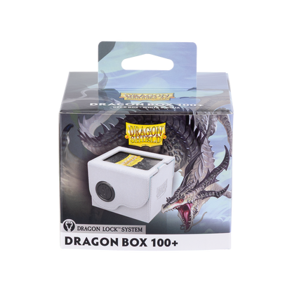 A White & Aqua Dragon Box 100+ Deck Box. Brand: Dragon Shield, Item: Dragon Box 100+ White & Aqua.