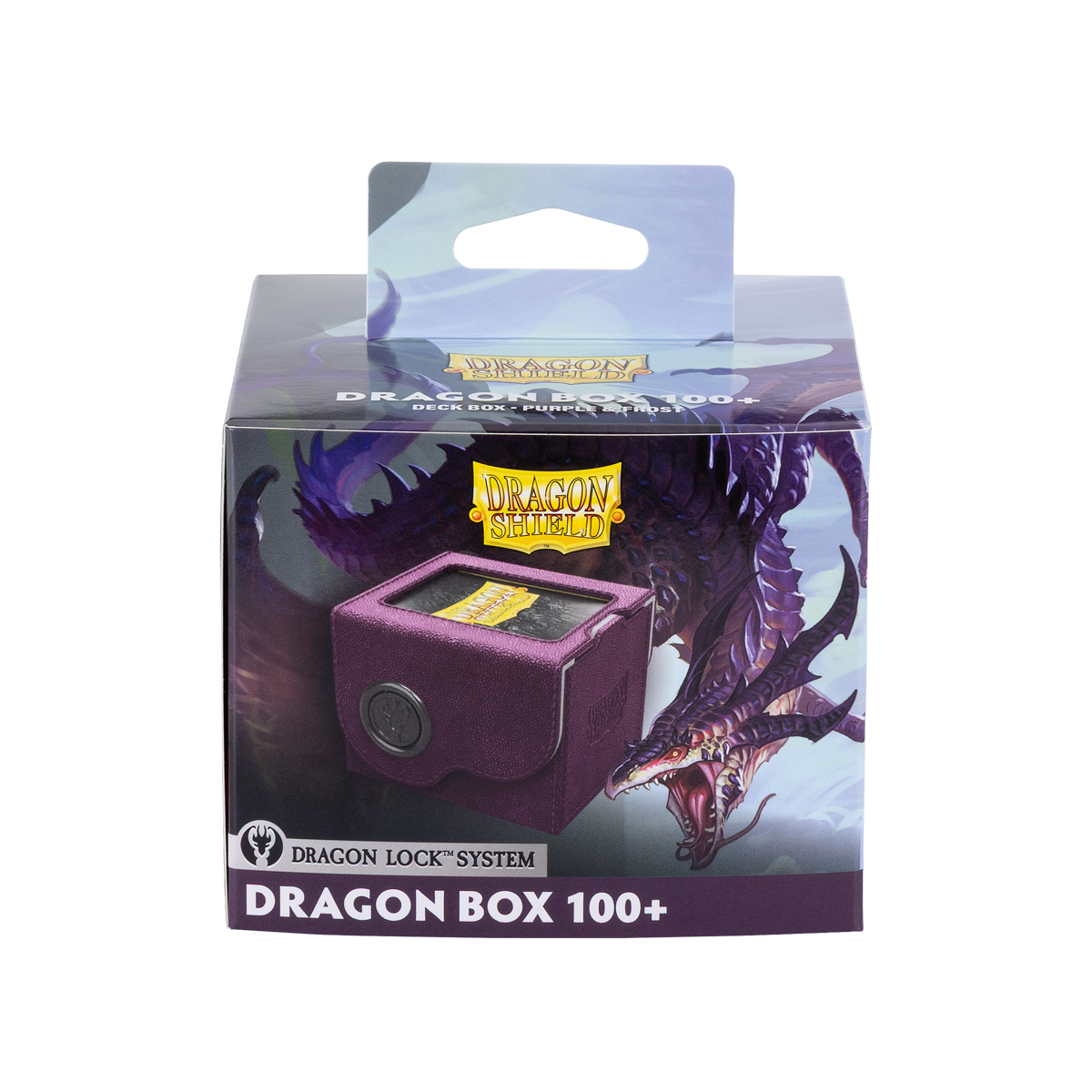 A Purple & Frost Dragon Box 100+ Deck Box. Brand: Dragon Shield, Item: Dragon Box 100+ Purple & Frost.