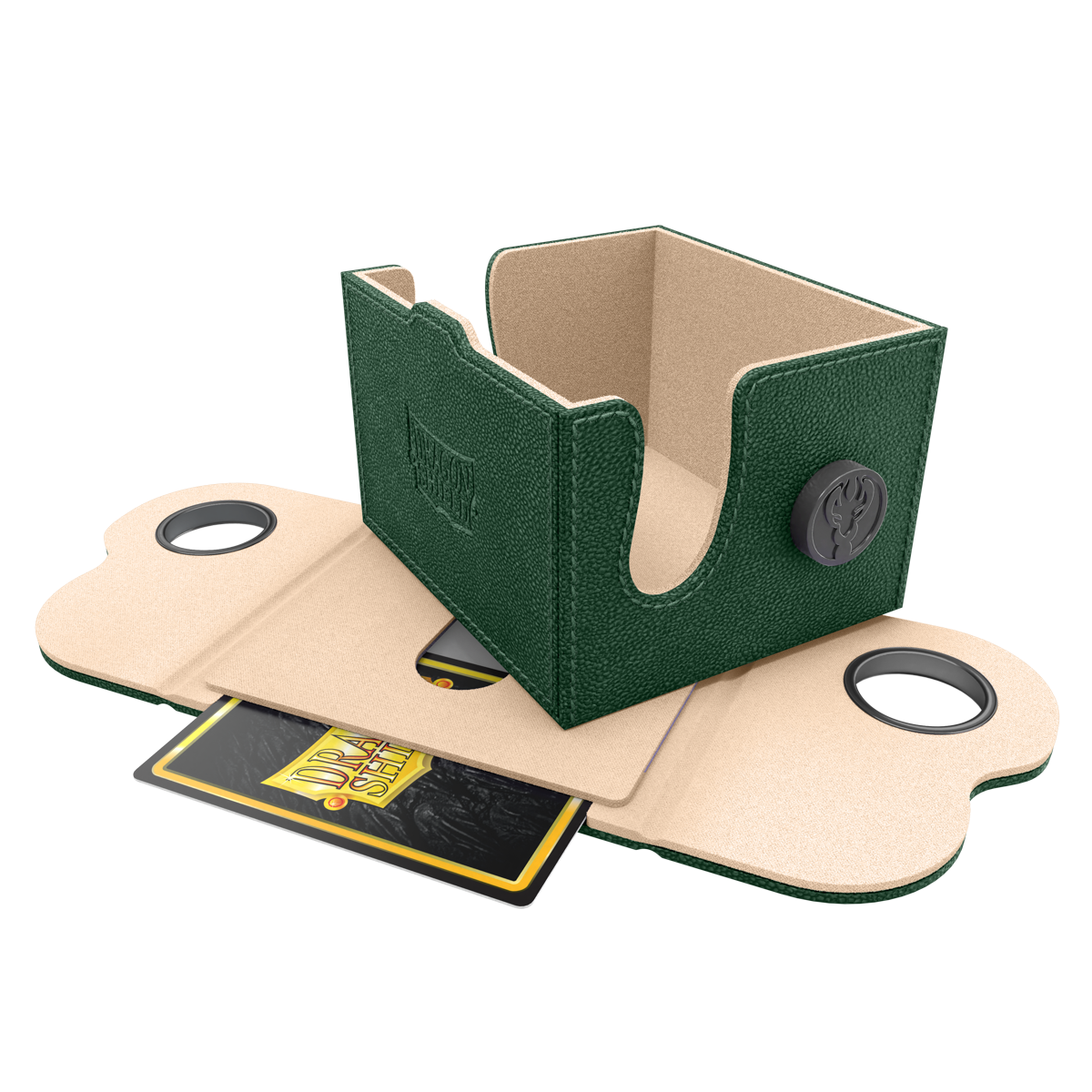 A Green and Sand Dragon Shield Deck Box 150+. Brand: Dragon Shield, Item: Dragon Box 150+ Green & Sand.