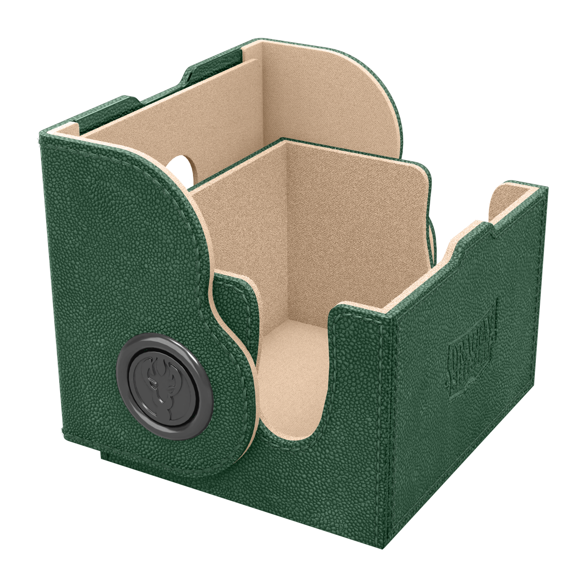 A Green and Sand Dragon Box 150+ Deck Box. Brand: Dragon Shield, Item: Dragon Box 150+ Green & Sand.