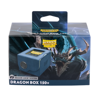 A blue Dragon Box 150+ deck box. Brand: Dragon Shield, Item: Dragon Box 150+ Blue & Mint.