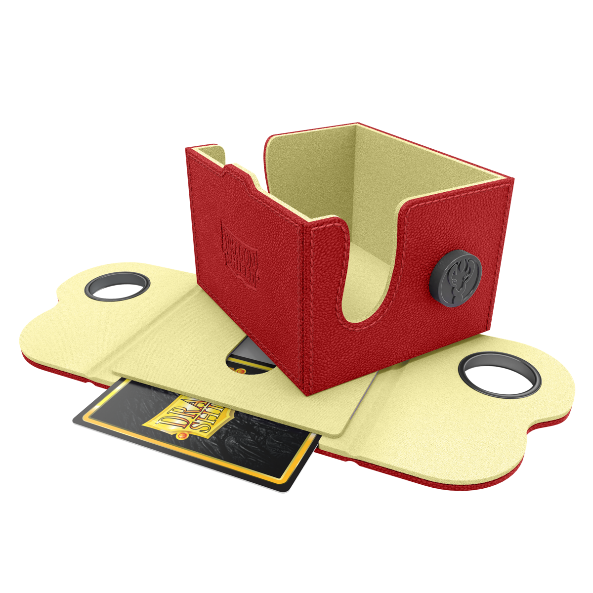 A Red & Lemon Dragon Box 150+ Deck Box. Brand: Dragon Shield, Item: Dragon Box 150+ Red & Lemon.