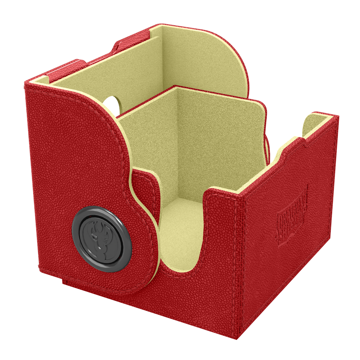A Red & Lemon Dragon Box 150+ Deck Box. Brand: Dragon Shield, Item: Dragon Box 150+ Red & Lemon.