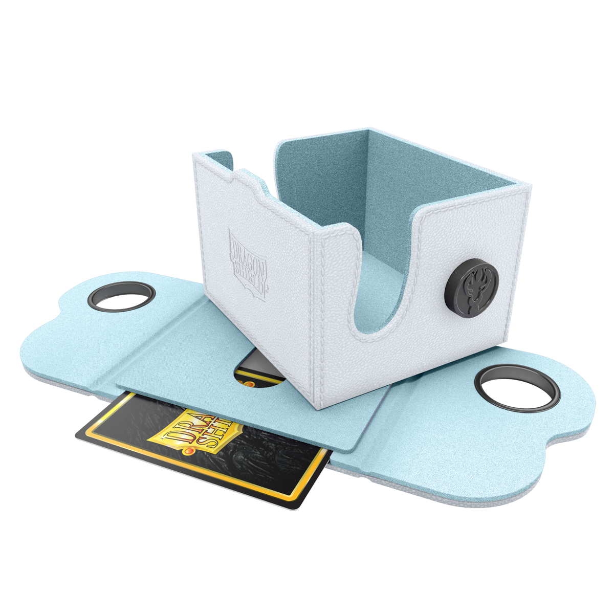 A White & Aqua Dragon Shield Deck Box 150+. Brand: Dragon Shield.