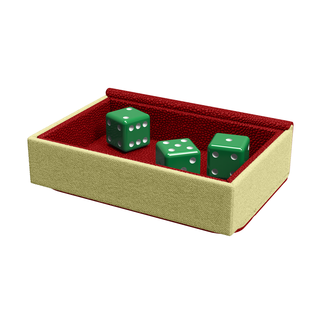A red and lemon Dragon Tray dice tray. Brand: Dragon Shield (Dev), Item: Dragon Tray - Red & Lemon.