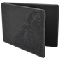 A black leather Game Master Screen with embossed fantasy artwork. Brand: Dragon Shield (Dev), Item: Game Master Screen - Iron Grey.