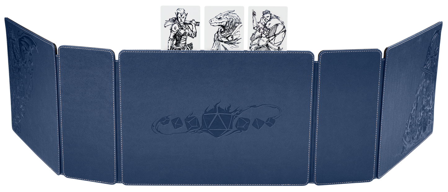 A Midnight Blue Game Master Companion screen. Brand: Unknown, Item: Game Master Companion - Midnight Blue.