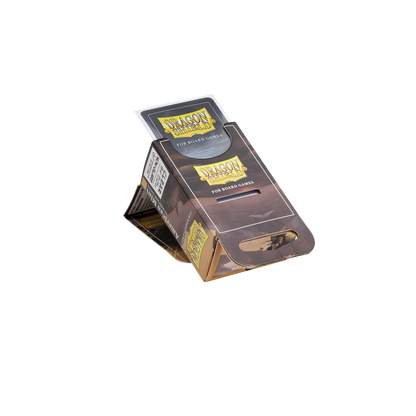A clear, non-glare Dragon Shield board game sleeve pack. Brand: Dragon Shield, Item: American Mini Sleeves.
