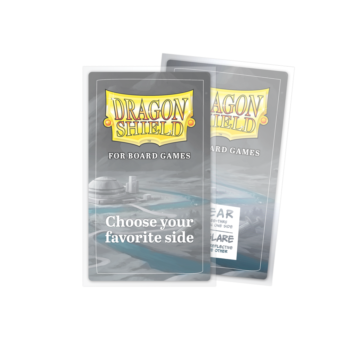 Two Dragon Shield board game sleeves, one clear and one non-glare. Brand: Dragon Shield, Item: Tarot - Clear/Non-Glare - Board Game Sleeves.