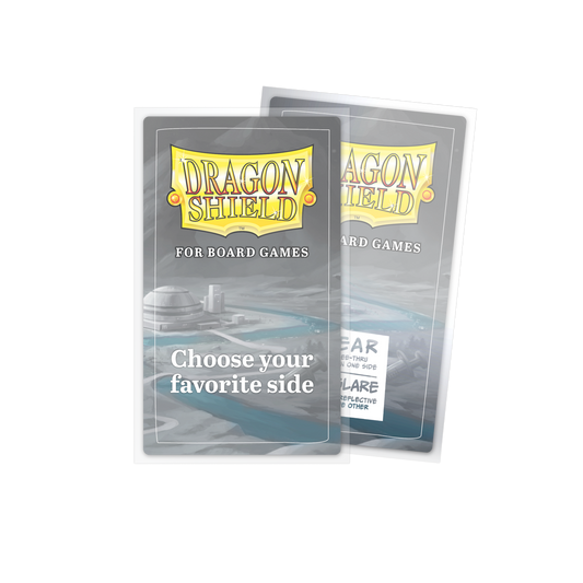 Two Dragon Shield board game sleeves, one clear and one non-glare. Brand: Dragon Shield, Item: Tarot - Clear/Non-Glare - Board Game Sleeves.
