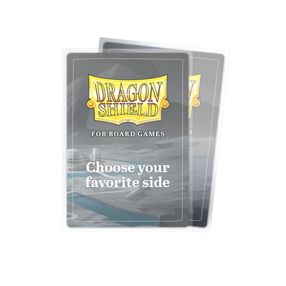 A clear/non-glare Dragon Shield board game sleeve. Brand: Dragon Shield, Item: Grand Standard Sleeves.