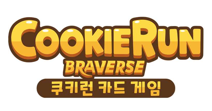 The logo for Cookie Run BraveSE with the Korean text '쿠키런 카드 게임' underneath, displayed on a solid white background.