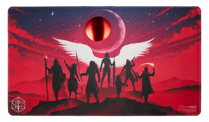 A red and blue Critical Role Live Show Stitched Edge Playmat with Spot Foil. Brand: Ultra PRO, Item: Critical Role Live Show Stitched Edge Playmat with Spot Foil.