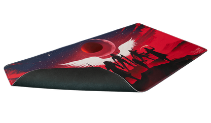 A red and black Critical Role Live Show Stitched Edge Playmat with Spot Foil. Brand: Ultra PRO, Item: Critical Role Live Show Stitched Edge Playmat with Spot Foil.