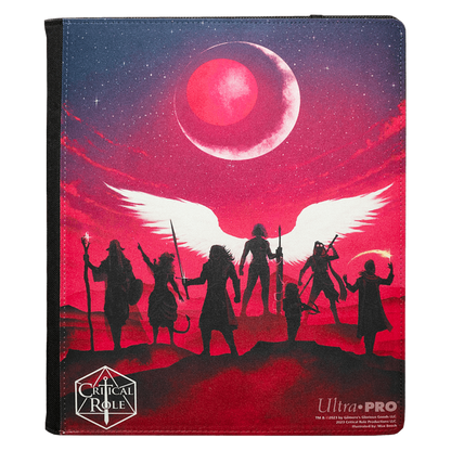 A red and blue Critical Role Live Show 9-Pocket Sublimated Binder. Brand: Ultra PRO, Item: Critical Role Live Show 9-Pocket Sublimated Binder.