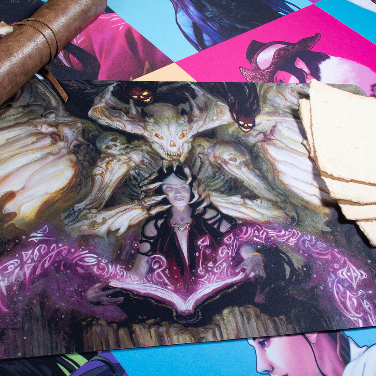 A Black Commander Masters Demonic Tutor Standard Gaming Playmat for Magic: The Gathering.